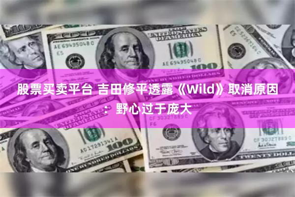 股票买卖平台 吉田修平透露《Wild》取消原因：野心过于庞大