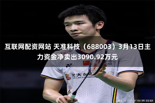 互联网配资网站 天准科技（688003）3月13日主力资金净卖出3090.92万元