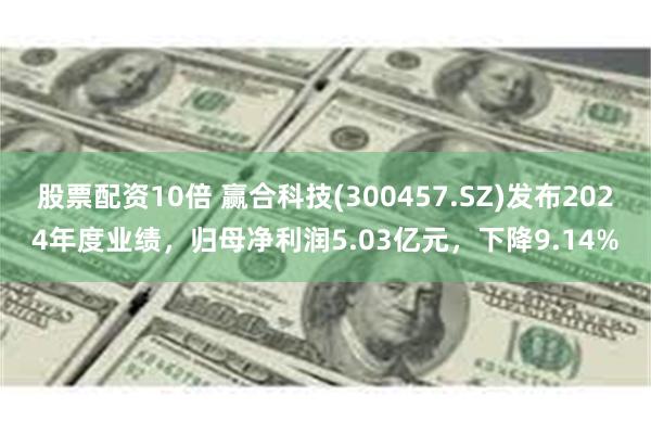 股票配资10倍 赢合科技(300457.SZ)发布2024年度业绩，归母净利润5.03亿元，下降9.14%