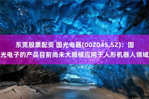 东莞股票配资 国光电器(002045.SZ)：国光电子的产品目前尚未大规模应用于人形机器人领域