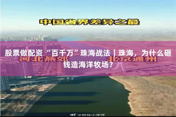 股票做配资 “百千万”珠海战法｜珠海，为什么砸钱造海洋牧场？